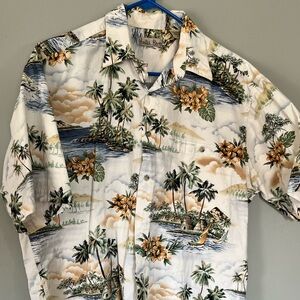 Haleiwa Hawaiian Print Shirt men large 100% cotton